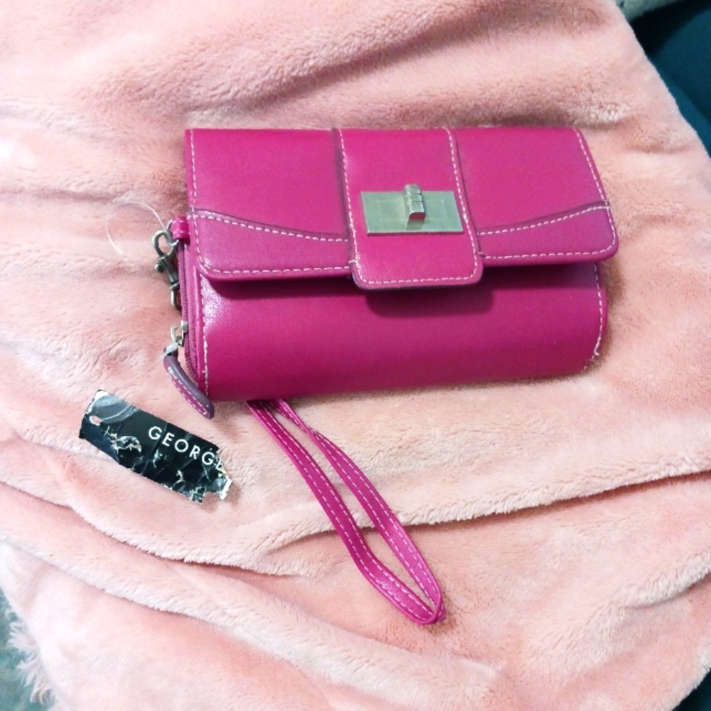 Hot pink women's wallet, wristlet